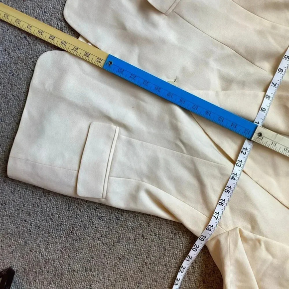 Pendleton Suit Blazer Jacket 100% Wool 1 Button Beige Women Size 14 Pockets - Picture 2 of 8